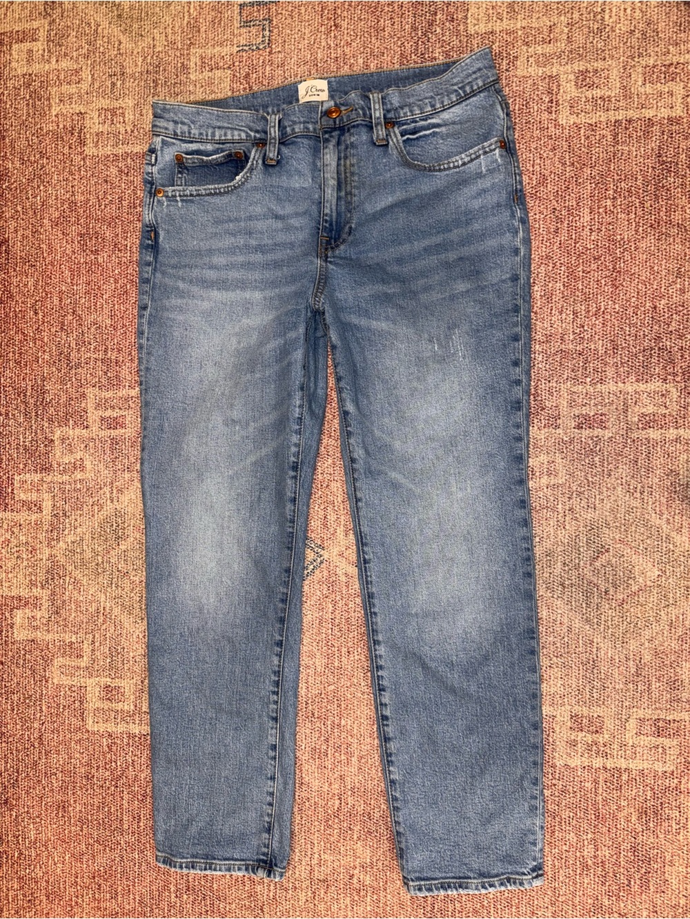 J crew slim girlfriend jean mid rise straight leg ankle medium wash size 29/8